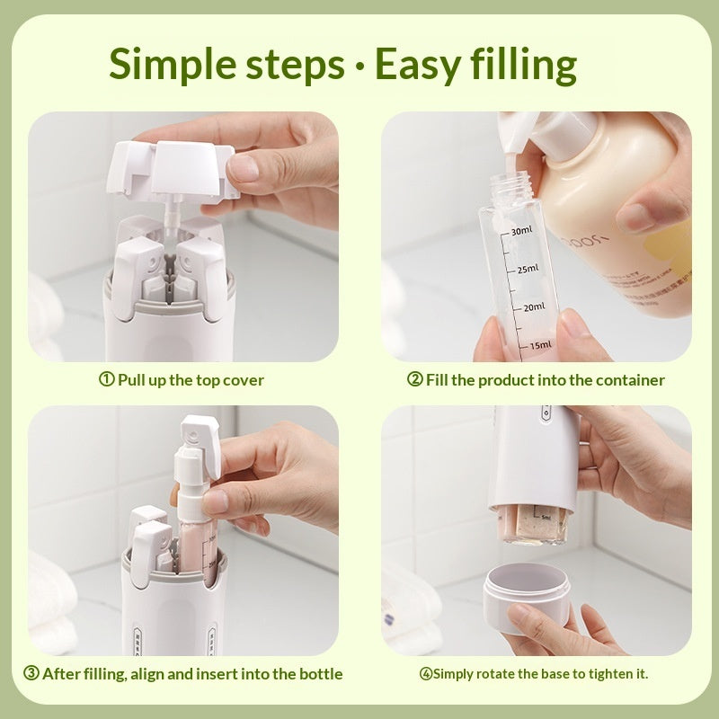 Travel  sized 4 in 1 Wash  Care Bottle Portable Storage Bottle
